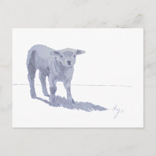 Carte Postale Nouveau dessin au crayon d'agneau