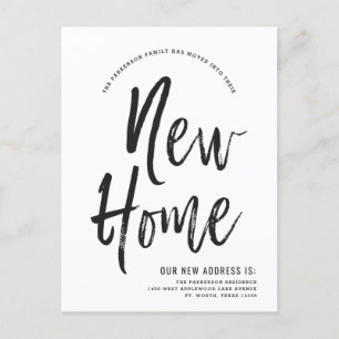 Carte Postale Nouveau domicile   Style de script Nouvelle adress