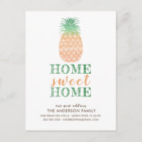 Carte postale Nouveau Faire-part d'adresse Ananas