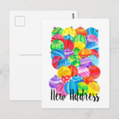 Carte Postale Nouveau Faire-part d'adresse, boules d'aquarelles (Devant / Derrière)