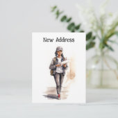 Carte Postale Nouveau Faire-part de déplacement d'adresse de mes (Debout devant)