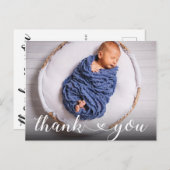 Carte Postale Nouveau Faire-part de naissance bébé simple (Devant / Derrière)