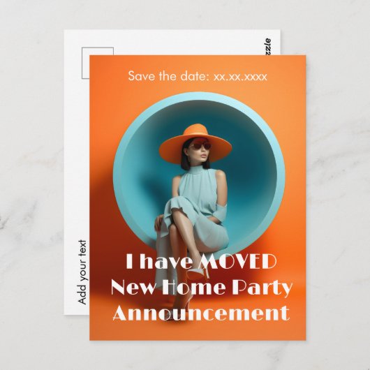 Carte Postale Nouveau Faire-part du groupe d'adresses à domicile (Devant / Derrière)