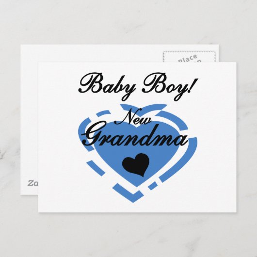 Carte Postale Nouveau Grand-mère Baby Boy Tshirts et cadeaux (Devant / Derrière)