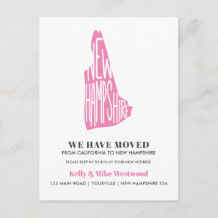 Carte Postale NOUVEAU HAMPSHIRE Nous avons déménagé Nouvelle adr