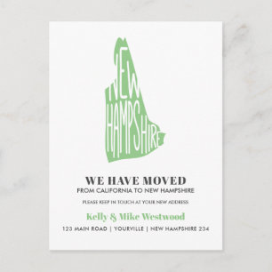 Carte Postale NOUVEAU HAMPSHIRE Nous avons déménagé Nouvelle adr