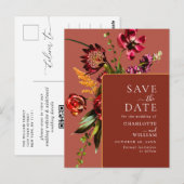 Carte Postale Nouveau mariage Fleurs Enregistrer la date Code QR (Devant / Derrière)
