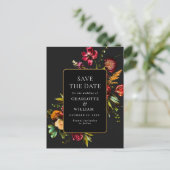Carte Postale Nouveau mariage Fleurs Enregistrer la date Code QR (Debout devant)