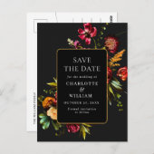 Carte Postale Nouveau mariage Fleurs Enregistrer la date Code QR (Devant / Derrière)