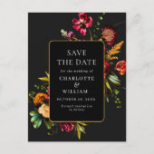 Carte Postale Nouveau mariage Fleurs Enregistrer la date Code QR (Devant)