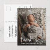 Carte Postale Nouveau Merci Faire-part de naissance bébé (Devant / Derrière)