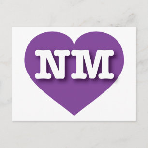Carte Postale Nouveau-Mexique Coeur pourpre - J'aime NM