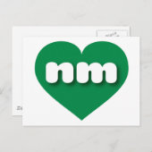 Carte Postale Nouveau-Mexique coeur vert - J'aime nm (Devant / Derrière)