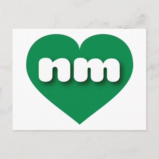 Carte Postale Nouveau-Mexique coeur vert - J'aime nm (Devant)