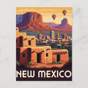 Carte Postale Nouveau-Mexique États-Unis Villes en Adobe et Voya