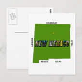 Carte Postale Nouveau Mexique Plan Plan Texte Photo (Devant / Derrière)