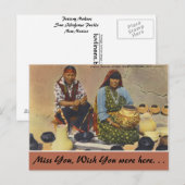 Carte Postale Nouveau-Mexique, Poteries, San Ildefonso Pueblo (Devant / Derrière)