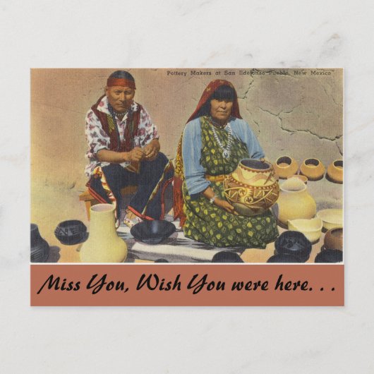 Carte Postale Nouveau-Mexique, Poteries, San Ildefonso Pueblo (Devant)