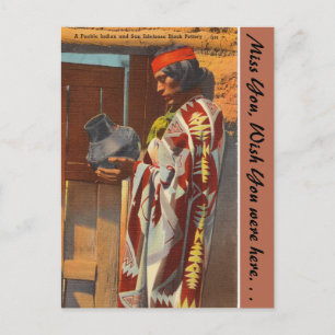 Carte Postale Nouveau-Mexique, Pueblo Indian, San Ildefonso Pueb