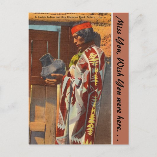 Carte Postale Nouveau-Mexique, Pueblo Indian, San Ildefonso Pueb (Devant)