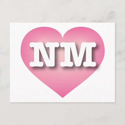 Carte Postale Nouveau-Mexique Rose Fade Heart - J'aime NM (Devant)