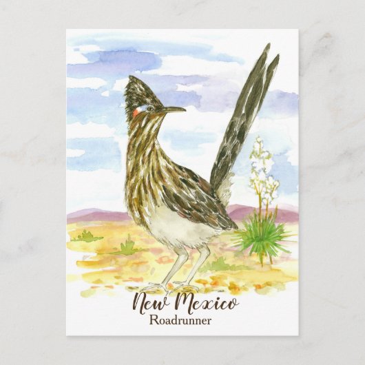 Carte Postale Nouveau-Mexique State Bird Roadrunner Yucca (Devant)