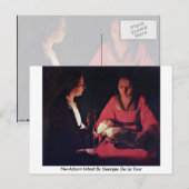 Carte Postale Nouveau-Né Par Georges De La Tour (Devant / Derrière)