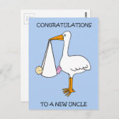 Carte Postale Nouveau oncle Félicitations à une petite fille (Devant / Derrière)