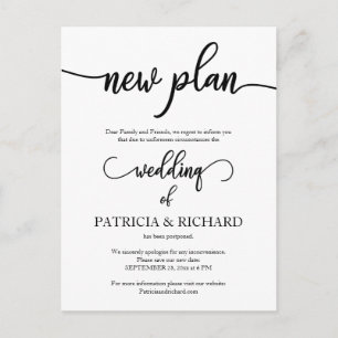 Carte Postale Nouveau plan Reporté Faire-part Mariage