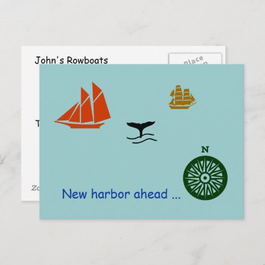 Carte postale - Nouveau port devant (Devant / Derrière)