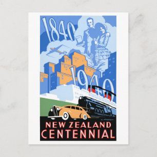 Carte Postale Nouveau Poster vintage néo-zélandais restauré