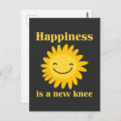 Carte Postale Nouveau remplacement de genou Funny Chirurgie Récu (Devant / Derrière)