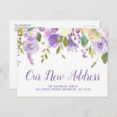 Carte Postale Nouveau script d'adresse en lettres violet se dépl (Devant / Derrière)