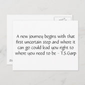 Carte Postale Nouveau voyage (Devant / Derrière)