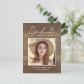 Carte Postale Nouveau Voyage Rustique Faire-part de graduation P (Debout devant)