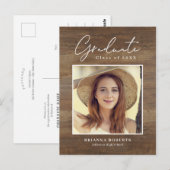 Carte Postale Nouveau Voyage Rustique Faire-part de graduation P (Devant / Derrière)