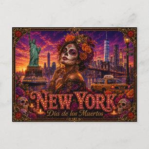 Carte Postale Nouveau York Día de los Muertos Rétro