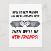 Carte Postale Nouveaux anciens amis avec des fonds (Devant)