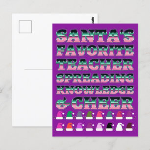 Carte Postale Nouveaux cadeaux d'enseignant : Noël Typographie d