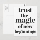 Carte Postale Nouveaux Débuts Typographie Gras Citation Inspiran (Devant / Derrière)