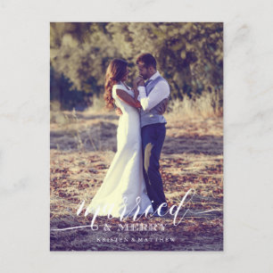 Carte Postale Nouveaux mariés Premier Noël Pleine photo Bleed