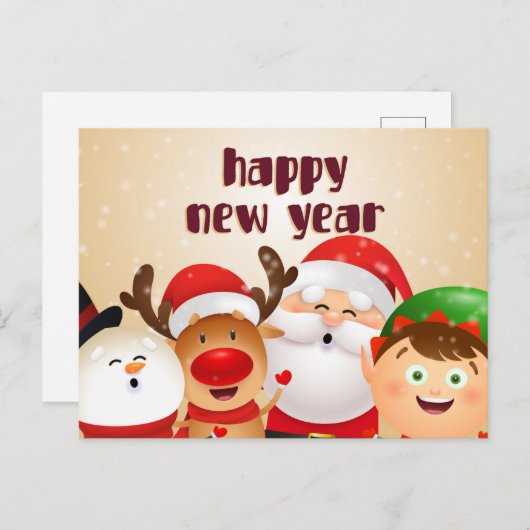 Carte Postale Nouvel an (Devant / Derrière)