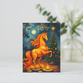 Carte Postale Nouvel An 2026 du Red Fire Horse chinois (Debout devant)
