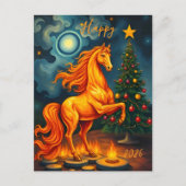 Carte Postale Nouvel An 2026 du Red Fire Horse chinois (Devant)