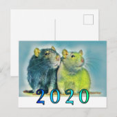 Carte Postale Nouvel An chinois 2020 Rat (Devant / Derrière)