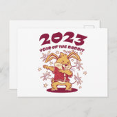 Carte Postale Nouvel An chinois 2023 - Année du lapin (Devant / Derrière)