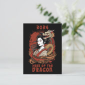 Carte Postale Nouvel An chinois | 2024 Année du Dragon (Debout devant)