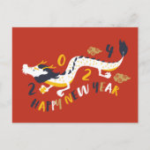 Carte Postale Nouvel An Chinois 2024 Année Du Dragon (Devant)