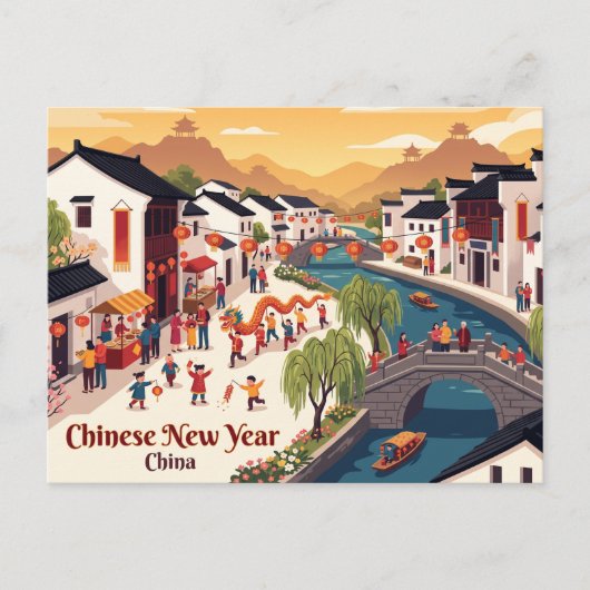 Carte Postale Nouvel An chinois, Chine (Devant)