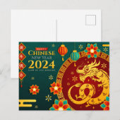 Carte Postale Nouvel An Chinois Du Dragon 2024 (Devant / Derrière)